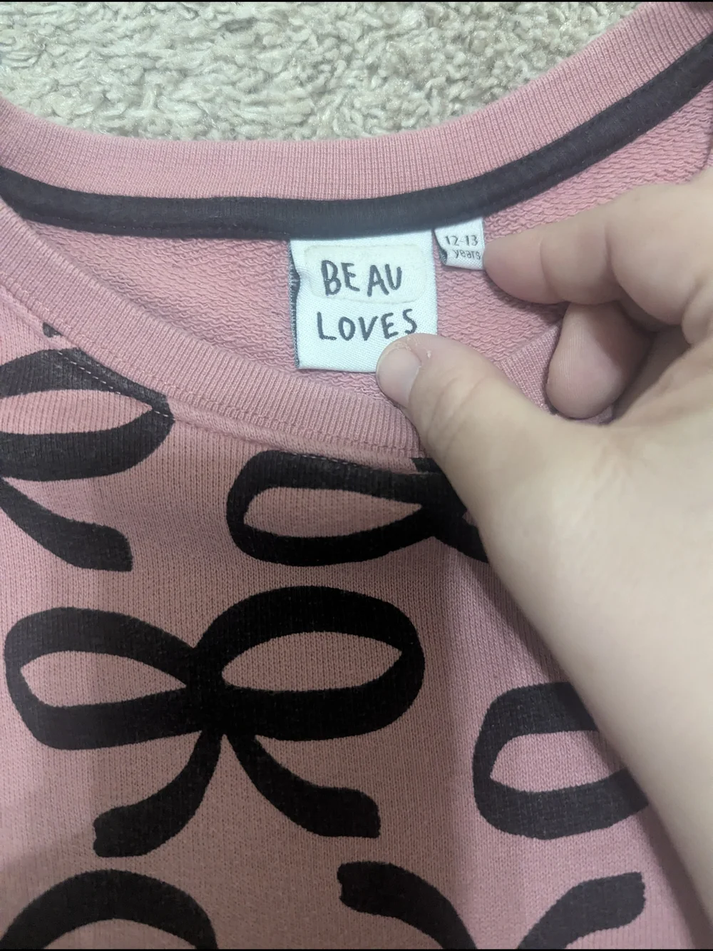 Beau Loves Pink Bow-Print Sweatshirt